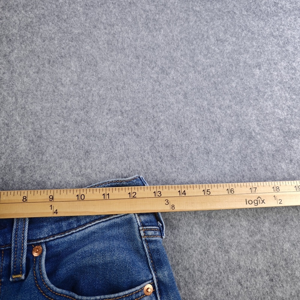 Levis Ribcage Straight Ankle Jeans Women's 24 Blue Medium Wash Denim Button Fly - Picture 6 of 11